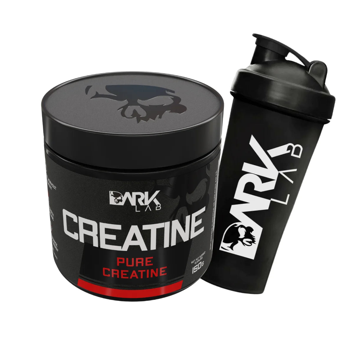 DARK LAB - KIT Creatina Pura 150g + Coqueteleira Caveira Dark Lab