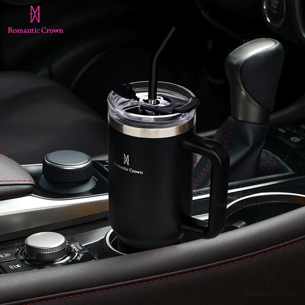 Copo térmico portátil ROMANTIC CROWN em aço inoxidável, 1200ml/1,2L