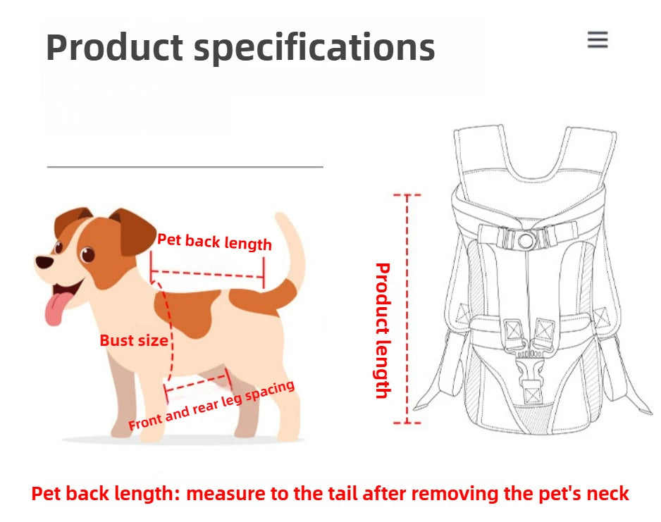 Mochila peitoral para animais de estimação