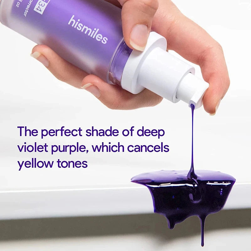 Creme dental clareador roxo, limpeza profunda