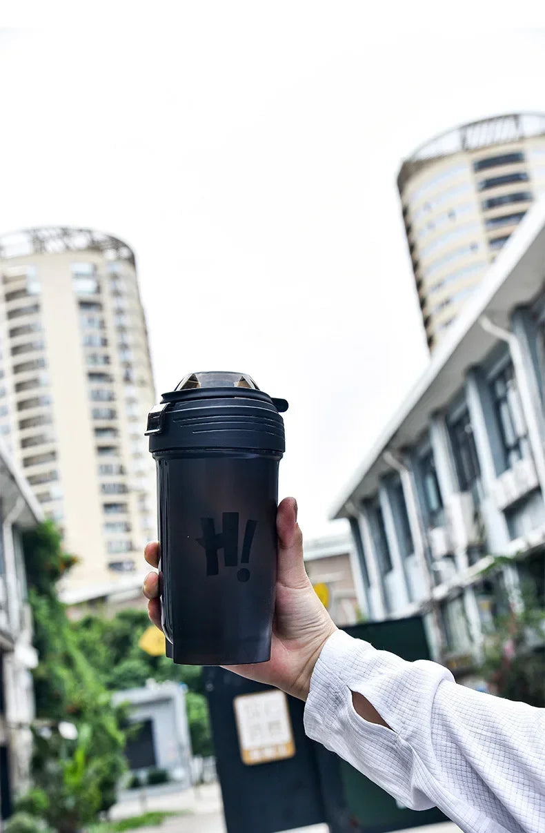 Garrafa de shaker portátil de 500ml para proteína em pó