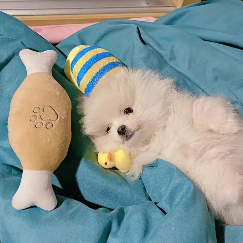 Brinquedo fofo para cachorro e gato que faz barulho ao ser mastigado