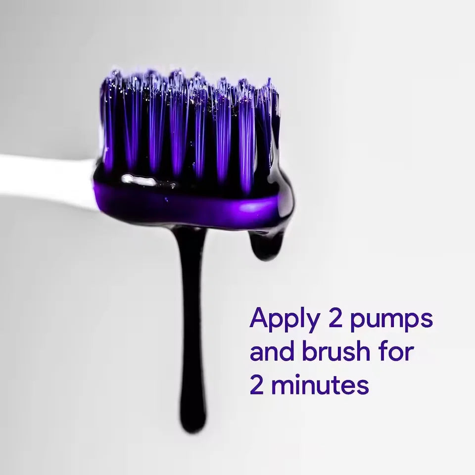 Creme dental clareador roxo, limpeza profunda