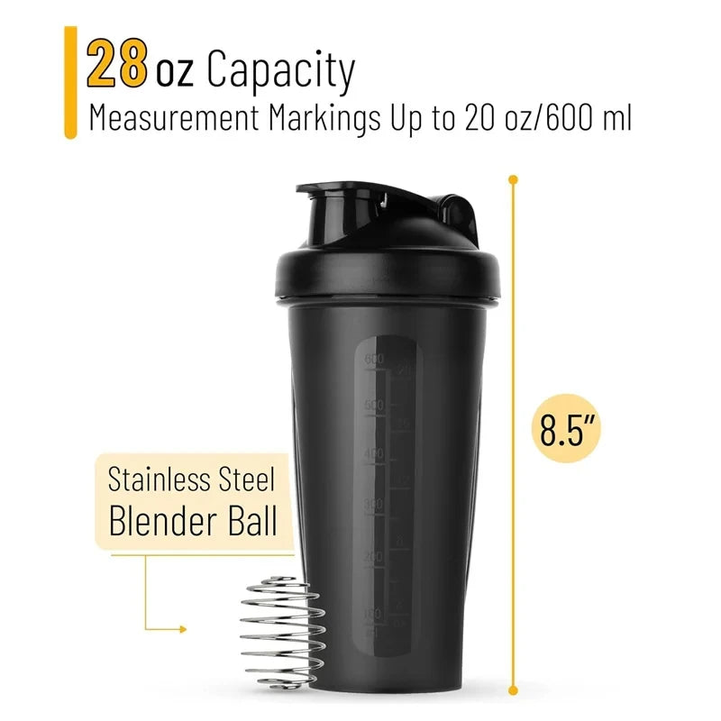 1 coqueteleira portátil de proteína de 600ml com esfera misturadora de arame