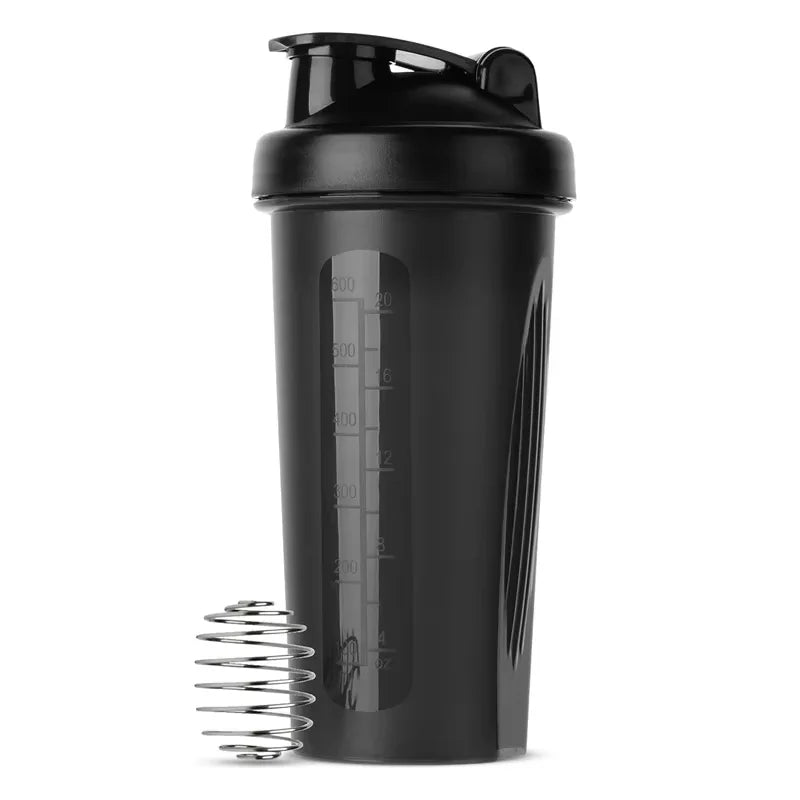 1 coqueteleira portátil de proteína de 600ml com esfera misturadora de arame