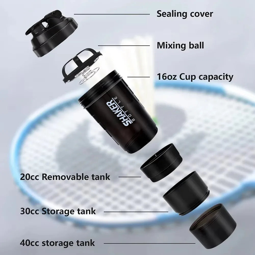 Garrafa Shaker de 3 Camadas para Proteína