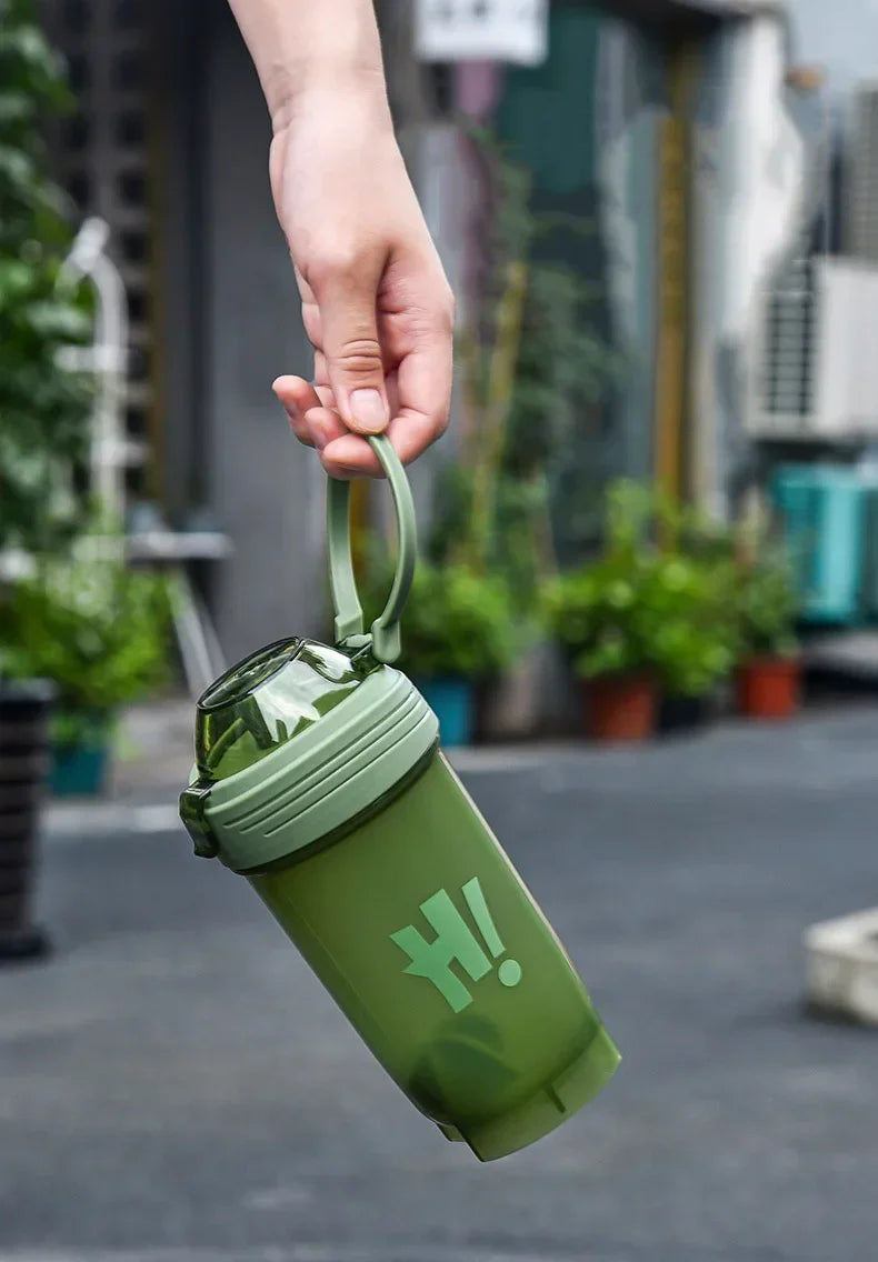 Garrafa de shaker portátil de 500ml para proteína em pó