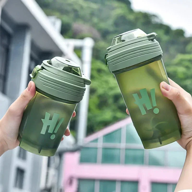 Garrafa de shaker portátil de 500ml para proteína em pó