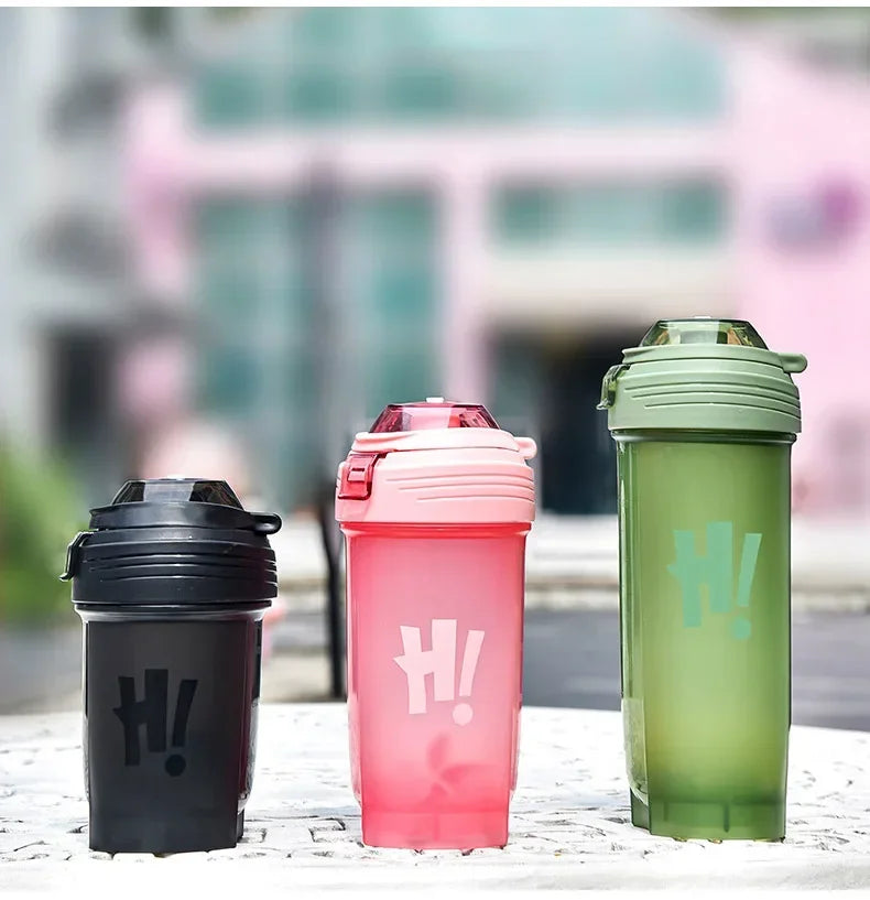 Garrafa de shaker portátil de 500ml para proteína em pó