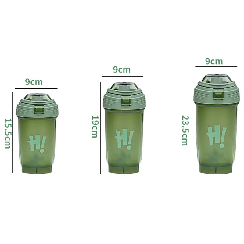 Garrafa de shaker portátil de 500ml para proteína em pó