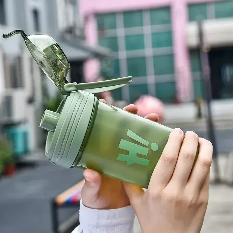 Garrafa de shaker portátil de 500ml para proteína em pó