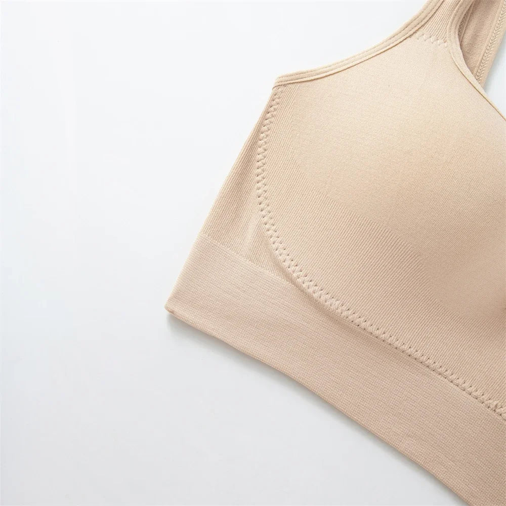 Sutiã esportivo feminino sem costura com suporte médio