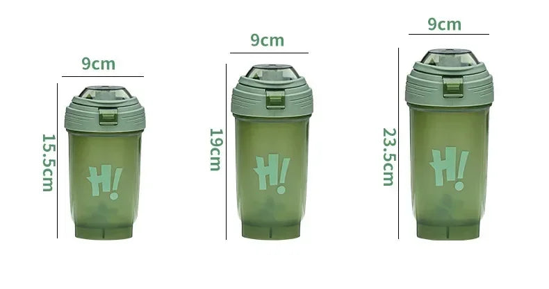 Garrafa de shaker portátil de 500ml para proteína em pó
