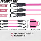 Conjunto de faixas elásticas de resistência para tornozelo