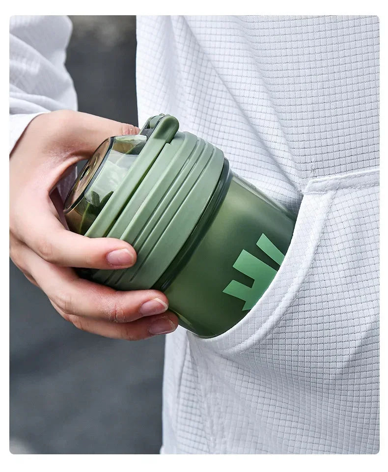 Garrafa de shaker portátil de 500ml para proteína em pó