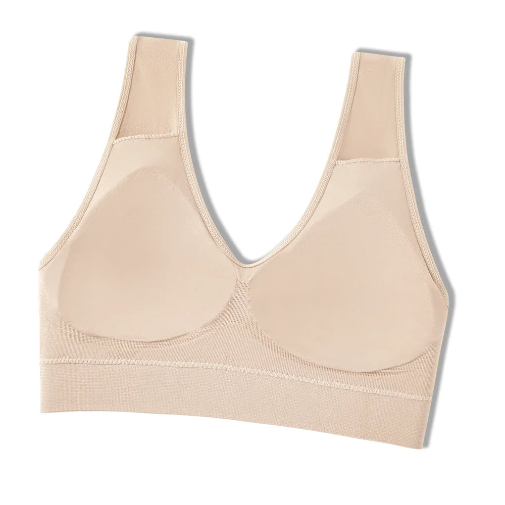 Sutiã esportivo feminino sem costura com suporte médio