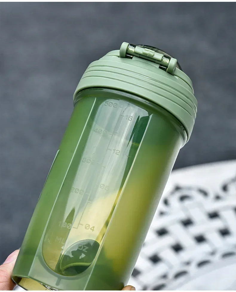 Garrafa de shaker portátil de 500ml para proteína em pó