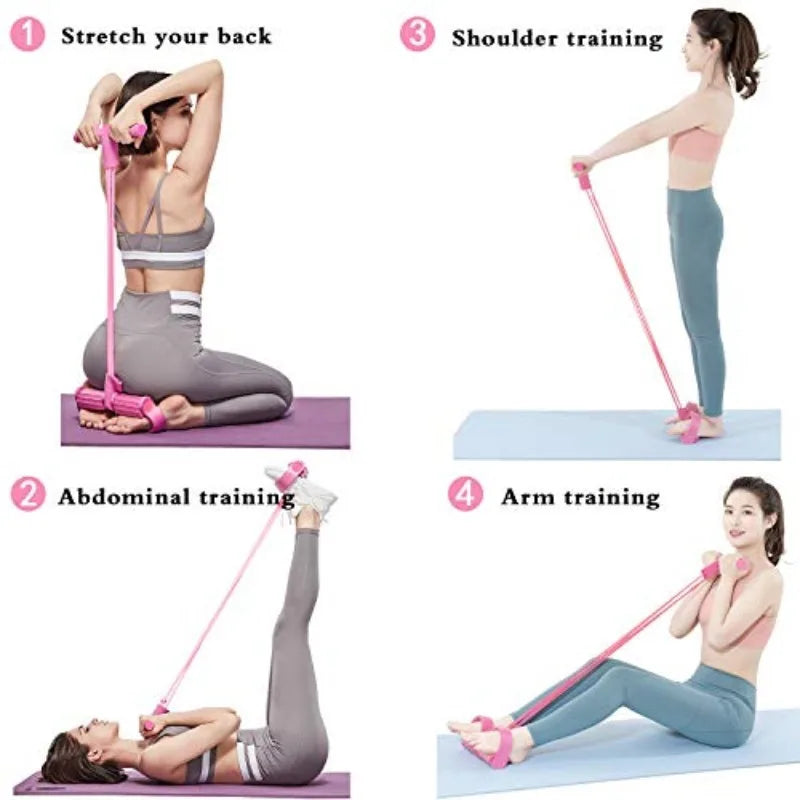Tensor de pedal multifuncional de quatro tubos, equipamento de ginástica doméstico