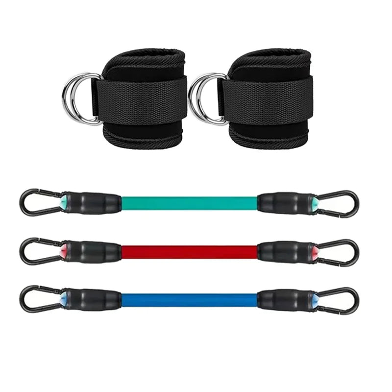 Conjunto de faixas elásticas de resistência para tornozelo