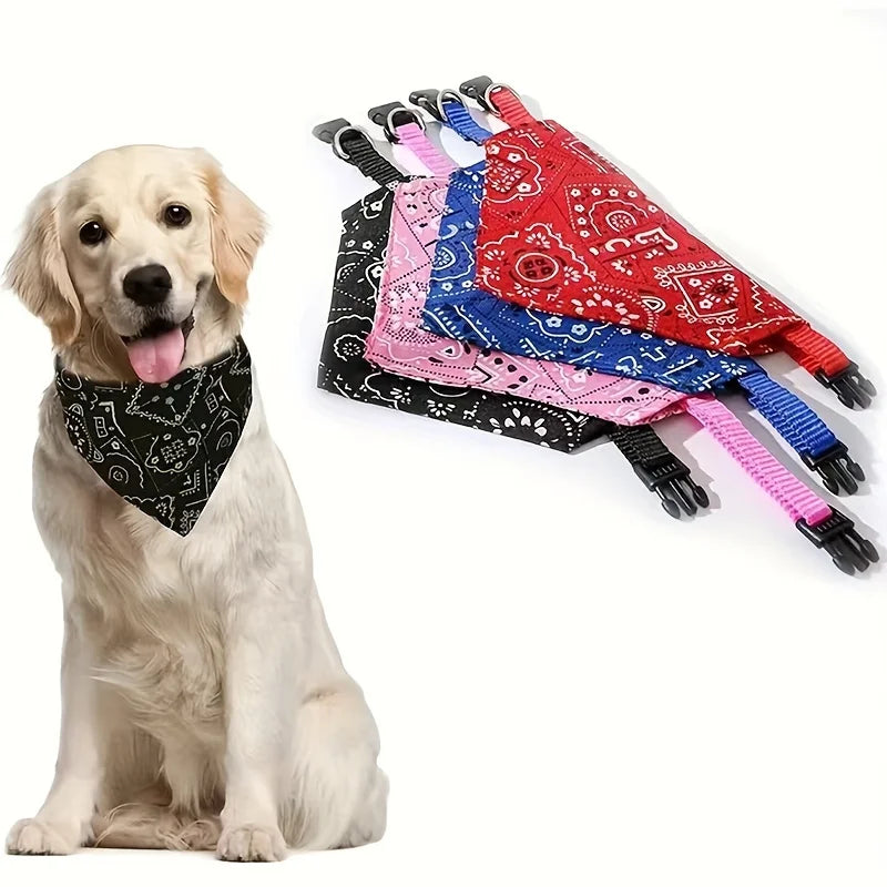 Lenço/bandana ajustável para cães e gatos de pequeno porte, ideal para coletar saliva, com bandagem triangular.