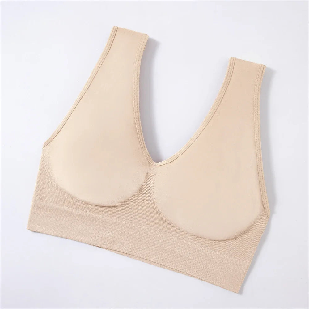 Sutiã esportivo feminino sem costura com suporte médio