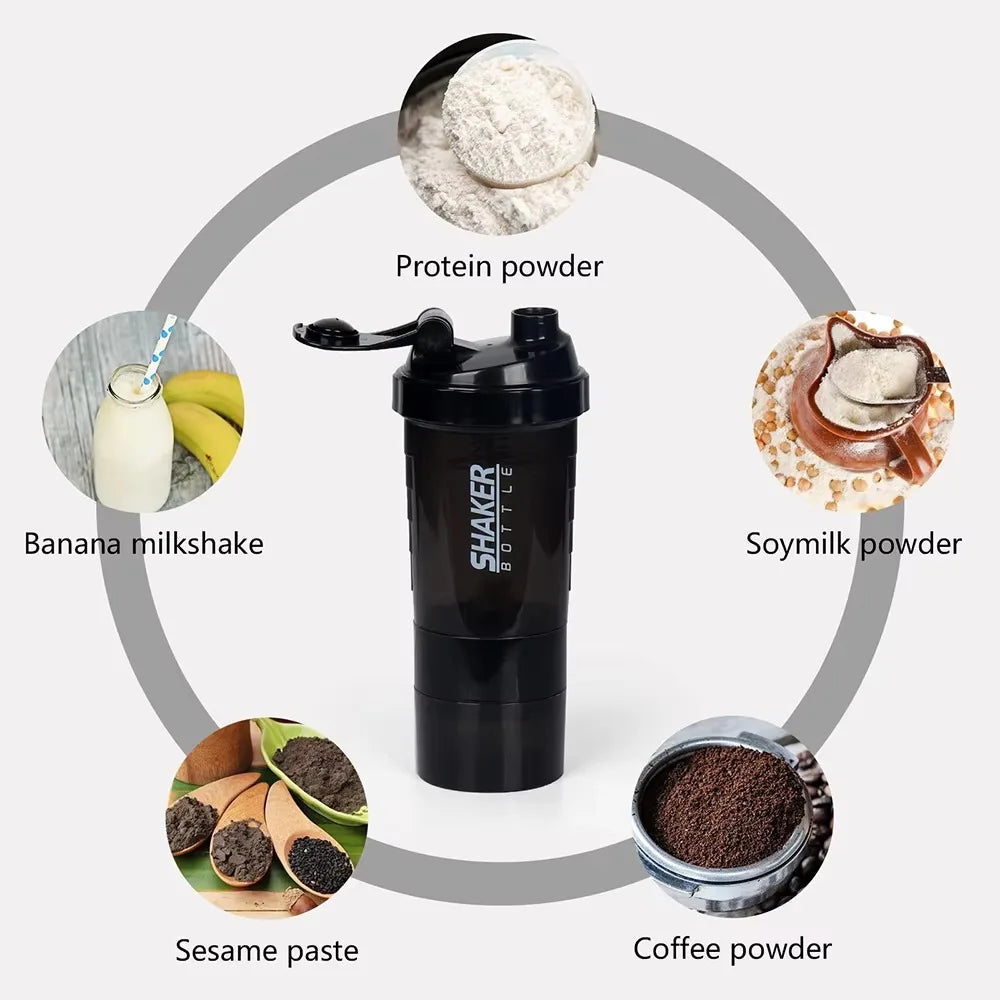 Garrafa Shaker de 3 Camadas para Proteína