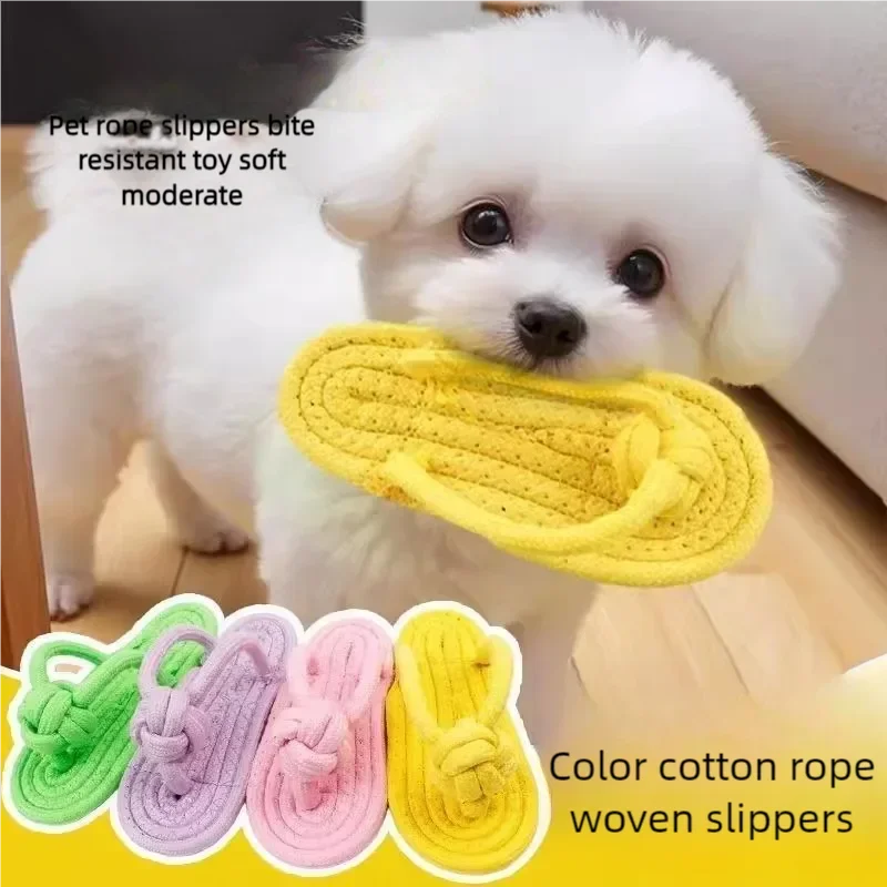 Brinquedo interativo de corda de algodão para cães pequenos