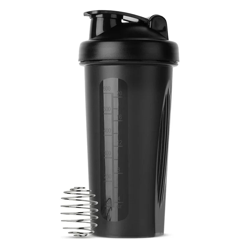 1 coqueteleira portátil de proteína de 600ml com esfera misturadora de arame