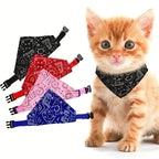 Lenço/bandana ajustável para cães e gatos de pequeno porte, ideal para coletar saliva, com bandagem triangular.