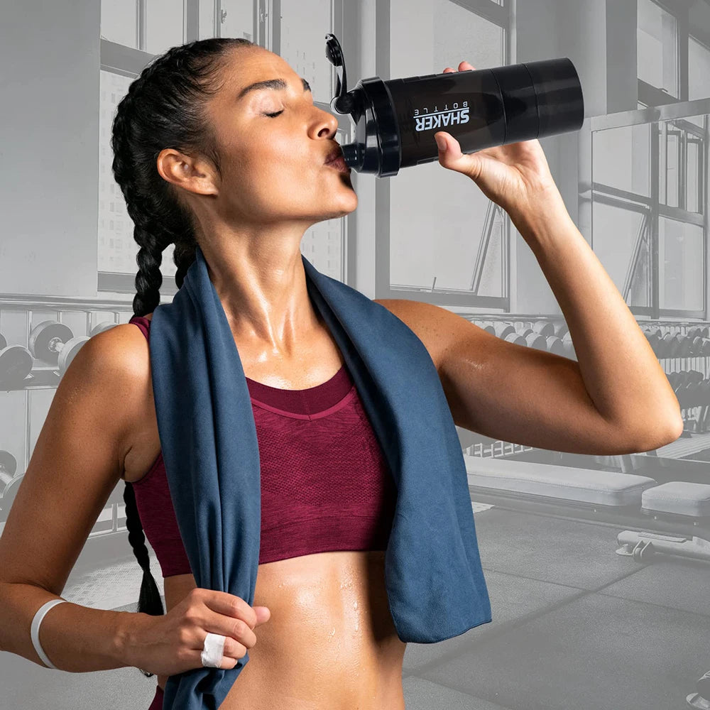 Garrafa Shaker de 3 Camadas para Proteína