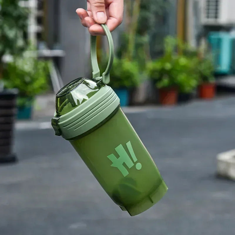 Garrafa de shaker portátil de 500ml para proteína em pó