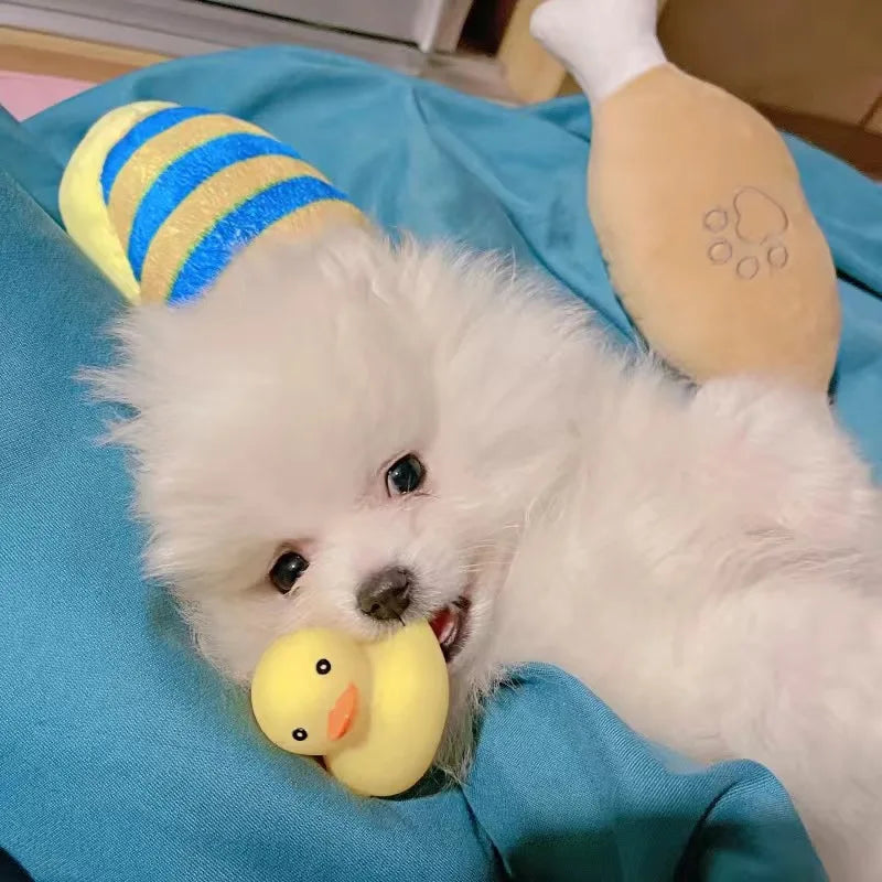 Brinquedo fofo para cachorro e gato que faz barulho ao ser mastigado