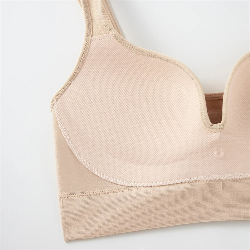 Sutiã esportivo feminino sem costura com suporte médio