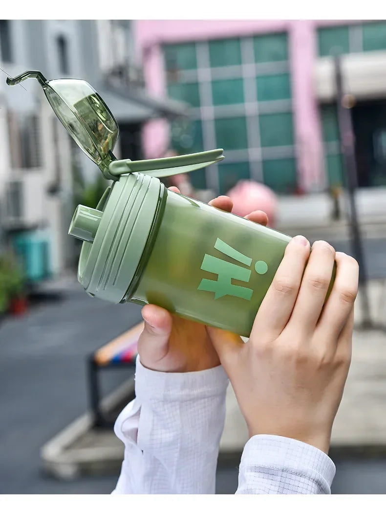 Garrafa de shaker portátil de 500ml para proteína em pó