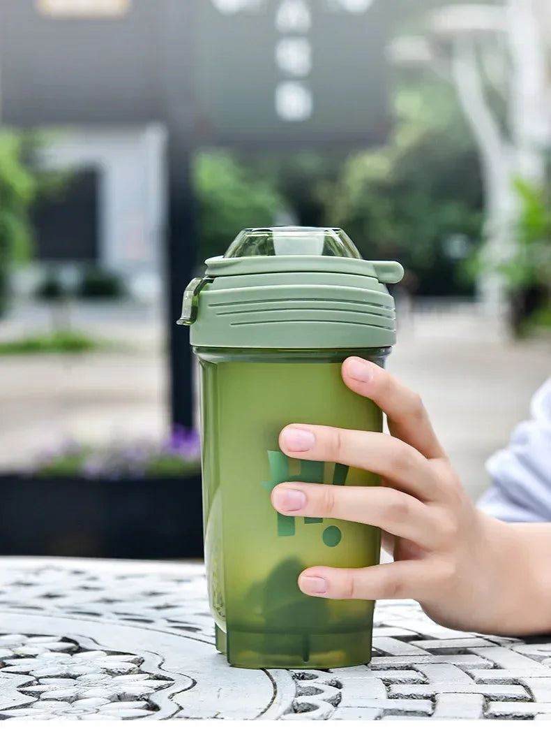 Garrafa de shaker portátil de 500ml para proteína em pó