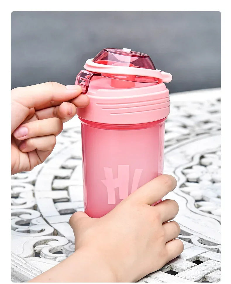 Garrafa de shaker portátil de 500ml para proteína em pó