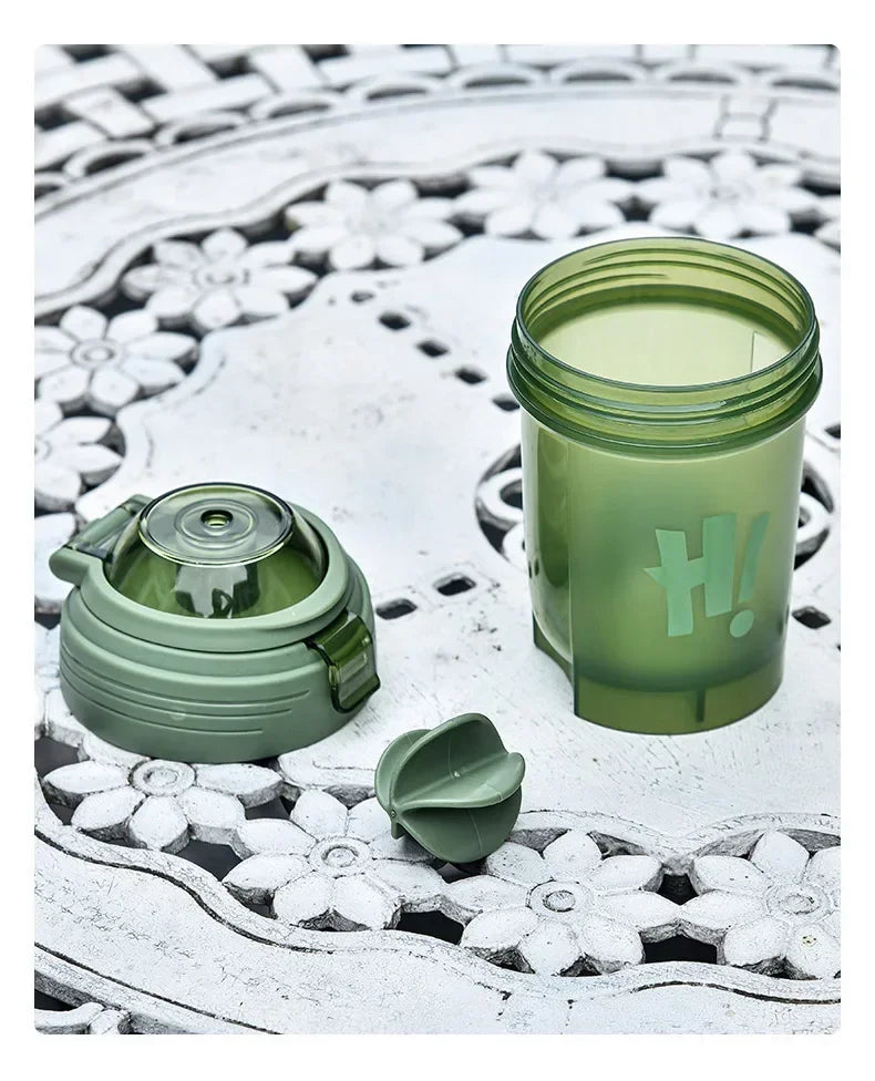 Garrafa de shaker portátil de 500ml para proteína em pó