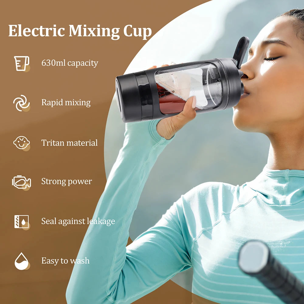 Garrafa Shaker Elétrica Portátil de 650ml para Whey Protein